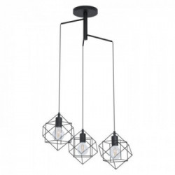 Eglo STRAITON Lampada a Sospensione Struttura in Metallo, Finitura Nero Ø64,5xh110 cm, Lampada non Incl.