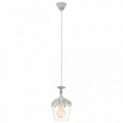 Eglo SUDBURY Lampada a Sospensione Struttura in Metallo, Finitura Bianco Decappato Ø17xh110 cm, Lampadina non Incl.