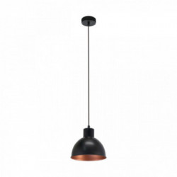 Eglo TRURO 1 Lampada a Sospensione Struttura in Metallo, Finitura Nero, Rame Ø21xh110 cm, Lampadina non Incl.