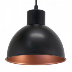 Eglo TRURO 1 Lampada a Sospensione Struttura in Metallo, Finitura Nero, Rame Ø21xh110 cm, Lampadina non Incl.