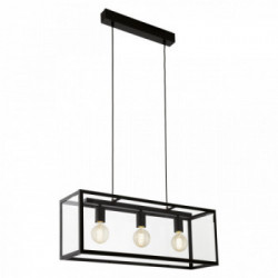 Eglo CHARTERHOUSE Lampada a Sospensione Struttura in Metallo, Finitura Nero 73x20xh110 cm, Lampadina non Incl.