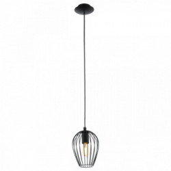 Eglo NEWTOWN Lampada a Sospensione Struttura in Metallo, Finitura Nero Ø16xh110 cm, Lampadina non Incl.