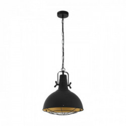 Eglo CANNINGTON Lampada a Sospensione Struttura in Metallo, Finitura Nero, Oro Ø38,5xh110 cm, Lampadina non Incl.
