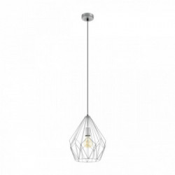 Eglo CARLTON Lampadina a Sospensione Struttura in Metallo, Finitura argento Ø31xh110 cm, Lampadina non Incl.