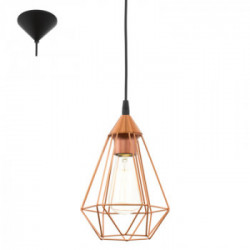 Eglo TARBES Lampadina a Sospensione Struttura in policarbonato, Finitura Nero Ø17,5xh110 cm, Lampadina non Incl.