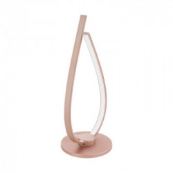 Eglo PALOZZA Lampada da Tavolo Struttura in Alluminio, Finitura Oro Rosa, Diffusore in Policarbonato, Finitura Bianco