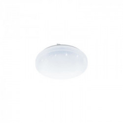 Eglo FRANIA-S Plafo-Applique Struttura in Metallo, Finitura Bianco, Diffusore in policarbonato effetto cristallo, Finitura