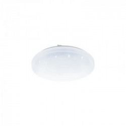 Eglo FRANIA-S Plafo-Applique Struttura in Metallo, Finitura Bianco, Diffusore in policarbonato effetto cristallo, Finitura