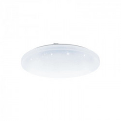 Eglo FRANIA-S Plafo-Applique Struttura in Metallo, Finitura Bianco, Diffusore in policarbonato effetto cristallo, Finitura