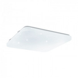 Eglo FRANIA-S Plafo-Applique Struttura in Metallo, Finitura Bianco, Diffusore in policarbonato effetto cristallo, Finitura