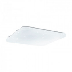 Eglo FRANIA-S Plafo-Applique Struttura in Metallo, Finitura Bianco, Diffusore in policarbonato effetto cristallo, Finitura