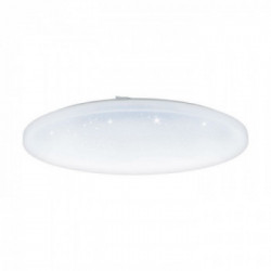 Eglo FRANIA-S Plafo-Applique Struttura in Metallo, Finitura Bianco, Diffusore in policarbonato effetto cristallo, Finitura