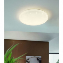 Eglo FRANIA-S Plafo-Applique Struttura in Metallo, Finitura Bianco, Diffusore in policarbonato effetto cristallo, Finitura