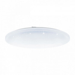 Eglo FRANIA-A Plafo-Applique Struttura in Metallo, Finitura Bianco Diffusore in policarbonato effetto cristallo, Finitura