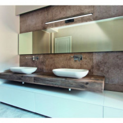 Eglo PANDELLA 1 Luce da Specchio in Alluminio, Finitura Nero, Diffusore in Policarbonato, Finitura Bianco IP44 78x12xh4 cm