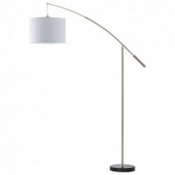 Eglo NADINA Piantana Struttura in Metallo, Finitura nickel Satinato, Diffusore in Tessuto con asole ed occhielli, Finitura