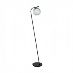 Eglo TERRIENTE Piantana Struttura in Metallo, Finitura Nero, Diffusore in vetro colorato, Finitura fumè h150 cm Lamapadina non