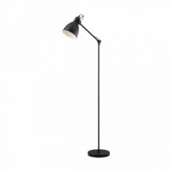 Eglo PRIDDY Piantana Struttura in Metallo, Finitura Nero, Bianco h137 cm Lamapadina non Incl.