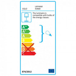 Eglo LAYHAM Lampada da Tavolo Struttura in Legno, Finitura Marrone-Nero 20x8,5xh10 cm