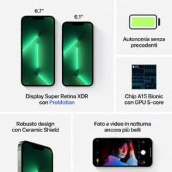 Apple iPhone 13 Pro 128GB Verde alpino *ESTENSIONE GARANZIA3 3 ANNI IN PIU' in omaggio*