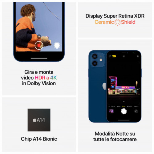 Apple iPhone 12 128GB Blu *ESTENSIONE GARANZIA3...