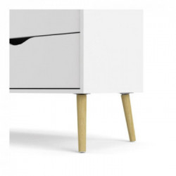 Tvilum Oslo Cassettiera, 4 Cassetti, 98,7x39,1x81,7 cm, Bianco e Rovere