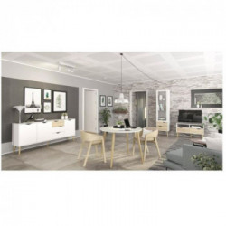 Tvilum Oslo Cassettiera, 2 Cassetti, 2 Vani Giorno, 98,7x39,1x57,6 cm, Bianco e Rovere