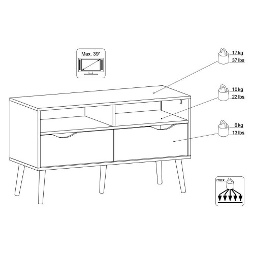 Tvilum Oslo Cassettiera, 2 Cassetti, 2 Vani...