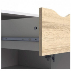 Tvilum Oslo Cassettiera, 2 Ante Battenti, 1 Cassetto, 2 Ripiani, 98,7x39,1x81,7 cm, Bianco e Rovere