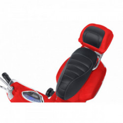 E-Spidko Vespa GTS Super Sport a batteria 12V, colore rosso, mis. 102 x 75 x 51 cm, accensione con effetti sonori, clacson
