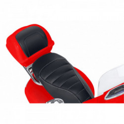 E-Spidko Vespa GTS Super Sport a batteria 12V, colore rosso, mis. 102 x 75 x 51 cm, accensione con effetti sonori, clacson