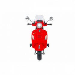 E-Spidko Vespa GTS Super Sport a batteria 12V, colore rosso, mis. 102 x 75 x 51 cm, accensione con effetti sonori, clacson