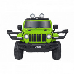 E-Spidko Auto elettrica Jeep Rubicon 12V, colore lime, mis. 126 x 70 x 80 cm, accensione con effetti sonori, chiave per