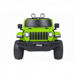E-Spidko Auto elettrica Jeep Rubicon 12V, colore lime, mis. 126 x 70 x 80 cm, accensione con effetti sonori, chiave per