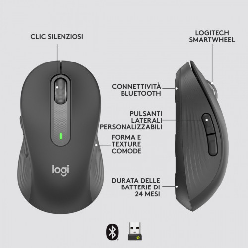 Logitech Signature M650 mouse Mano destra RF...
