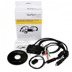 StarTech.com Switch KVM cavo HDMI USB 2 porte con audio e switch remoto – Alimentazione USB