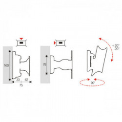 ITB OM04002 supporto da tavolo per Tv a schermo piatto 106,7 cm (42") Viti Nero