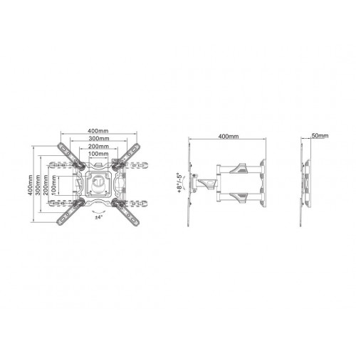 Multibrackets 0839 Supporto TV a parete 139,7...