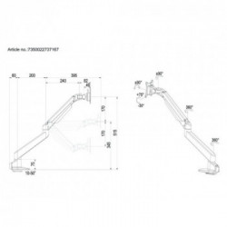 Multibrackets 7167 supporto da tavolo per Tv a schermo piatto 81,3 cm (32") Morsa Argento