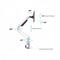 Multibrackets 7130 supporto da tavolo per Tv a schermo piatto 124,5 cm (49") Morsa Argento