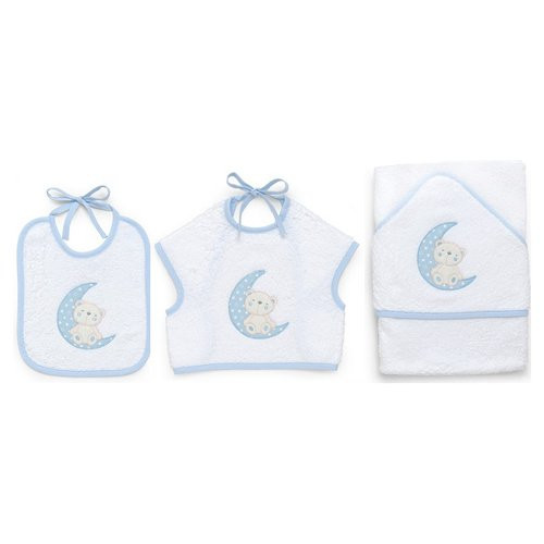 Italbaby - Set 3pz Spugna Moon Azzurro 15.5020.402