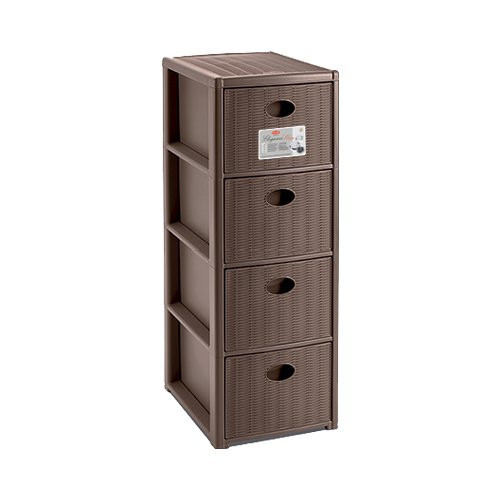 Cassettiera 4 cassetti Slim Elegance Tortora