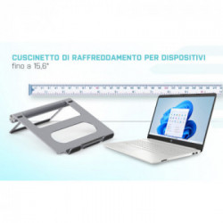 i-tec Metal Cooling Pad for notebooks (up-to 15.6”) with USB-C Docking Station (Power Delivery 100 W)