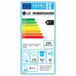 Lg RH80M3AV6R - Asciugatrice Pompa di Calore, 8Kg, Classe A++