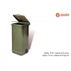 BIDONE IMMOND.GIGAN.C/RUOTE+PED.VDE LT. 80