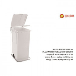 BIDONE IMMOND.GIGAN.C/RUOTE+PED.BCO LT.100