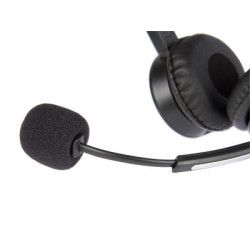 Hamlet HHEADM-CJS cuffia e auricolare Cablato A Padiglione Ufficio USB tipo-C Nero