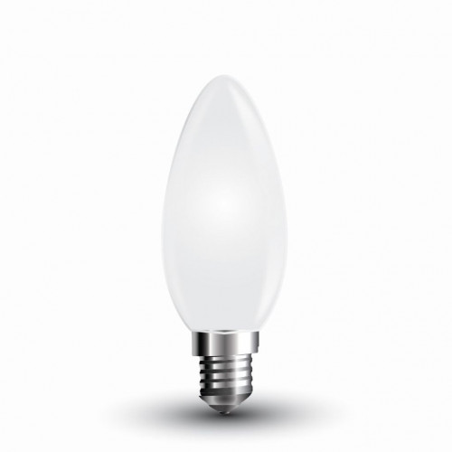 LED Bulb - 4W Filament E14 White Cover Candle...