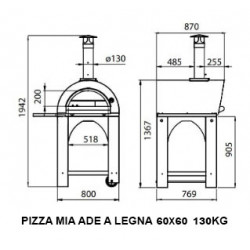 Pizza Mia - Forno a Legna Ade, 60X60, Ramato