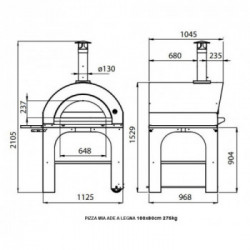 Pizza Mia - Forno a Legna Ade, 100X80, Ramato